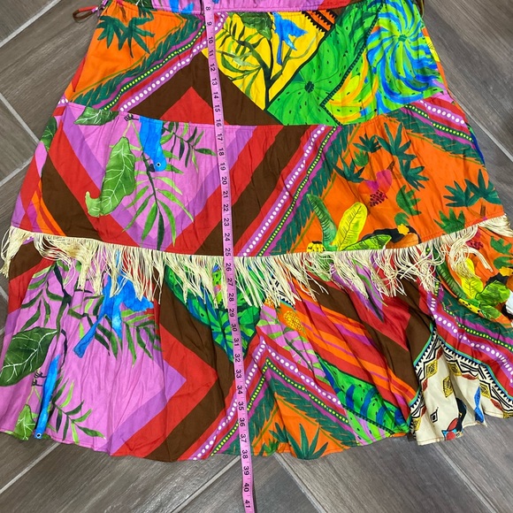 Anthropologie X Farm Rio Palila Fringed Midi Dress Size     X-Large. - Picture 14 of 15